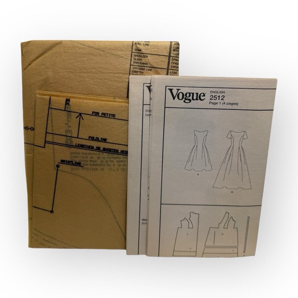 Oscar de La Renta Pattern #2512 Uncut FF Vogue Formal Dress Size 18-20-22 Plus - Picture 2 of 5